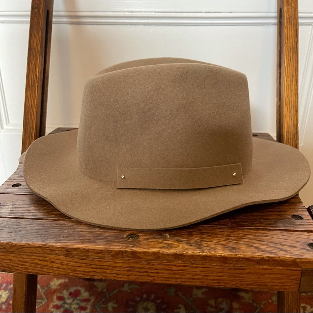 Anthropologie Amelia Packable Brown Wool Fedora